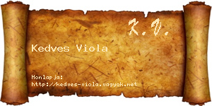 Kedves Viola névjegykártya